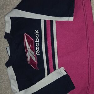 Vintage Reebok Kids' Pink and Navy Blue Sweatshirt 2T Angel Reese